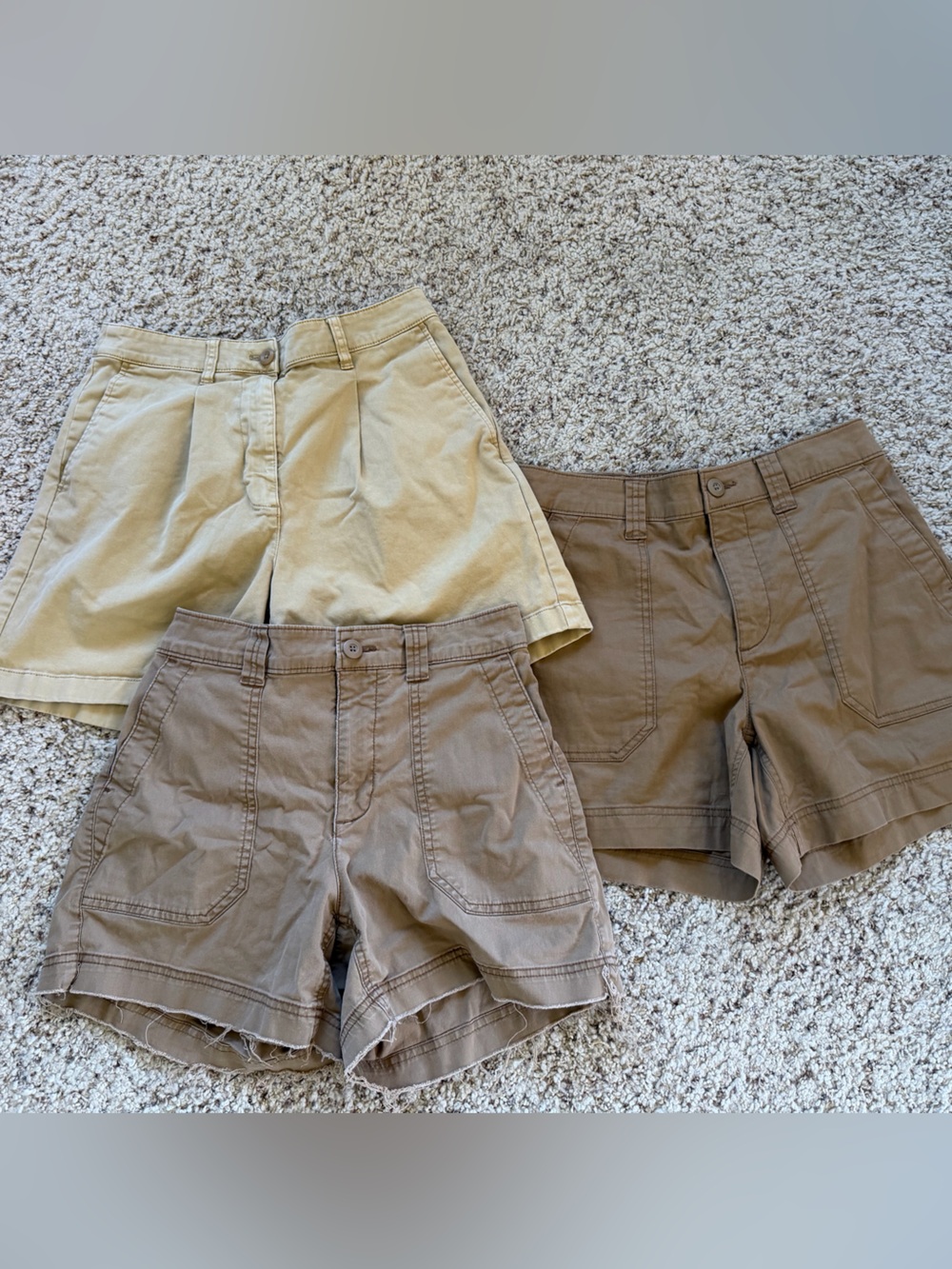 3 Khaki Cotton Shorts Bundle - J.Crew/Old Navy - Small/Size 4